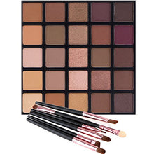Load image into Gallery viewer, Matte and Shimmer Eyeshadow Palette, Vodisa 25 Smoky Warm Color Eye Shadows Glitter Makeup Kit Make Up Brushes Set Nature Nude Earth Tone Waterproof Beauty Cosmetics High Pigment Powder Pallet 25B
